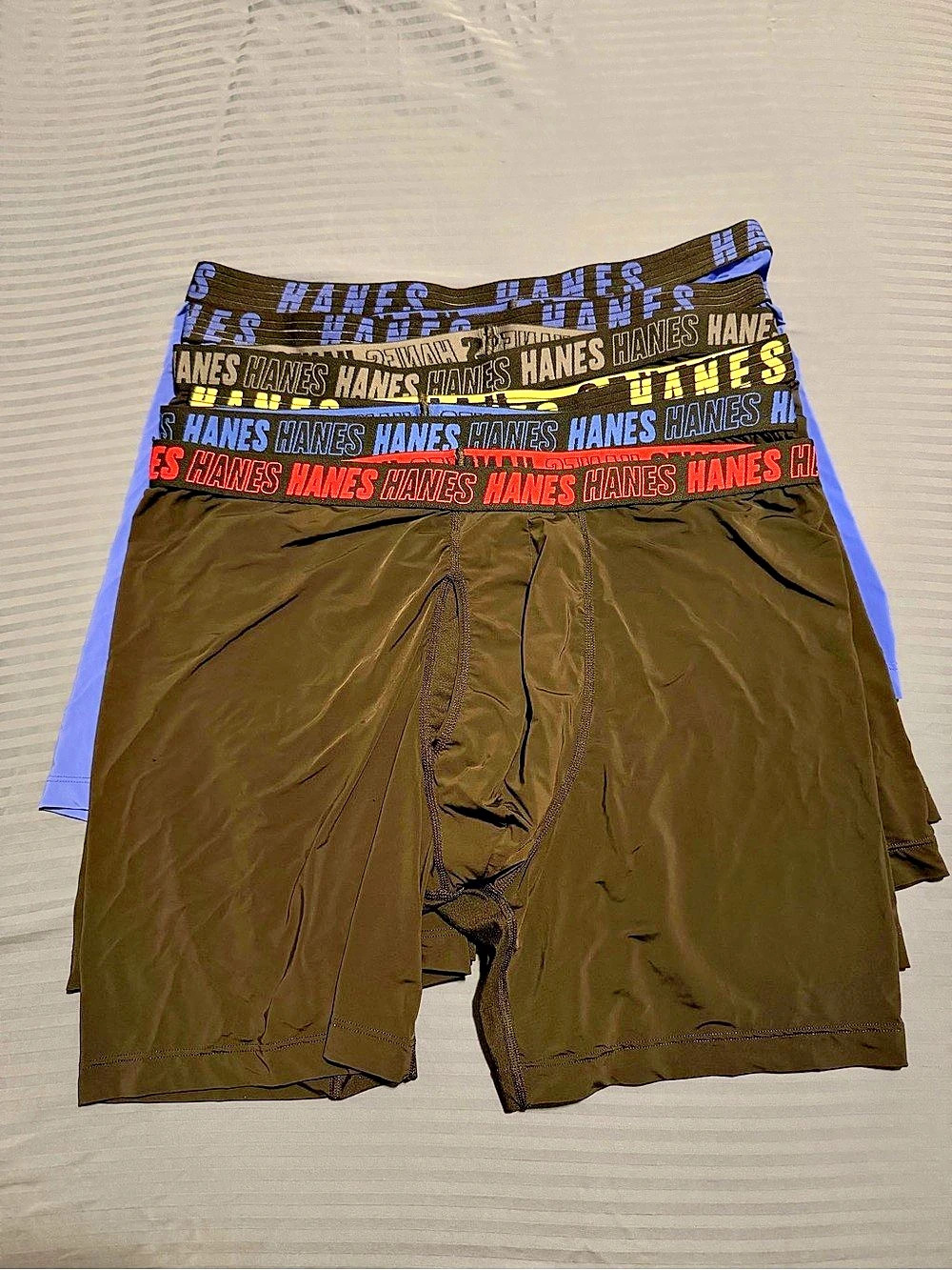 Hanes Moves Compression Boxer Briefs in Black & Blue 2XL